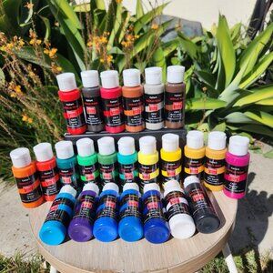 NEW 24 Caliart Acrylic Paint Set colors 59ml, 2oz Art Craft Paints Bundle suppli